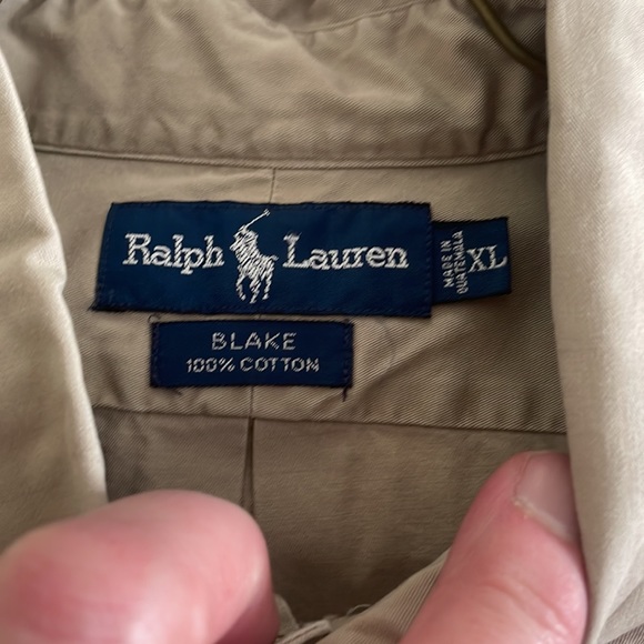 Ralph Lauren Blake mens button down shirt size xl tan - Picture 3 of 4